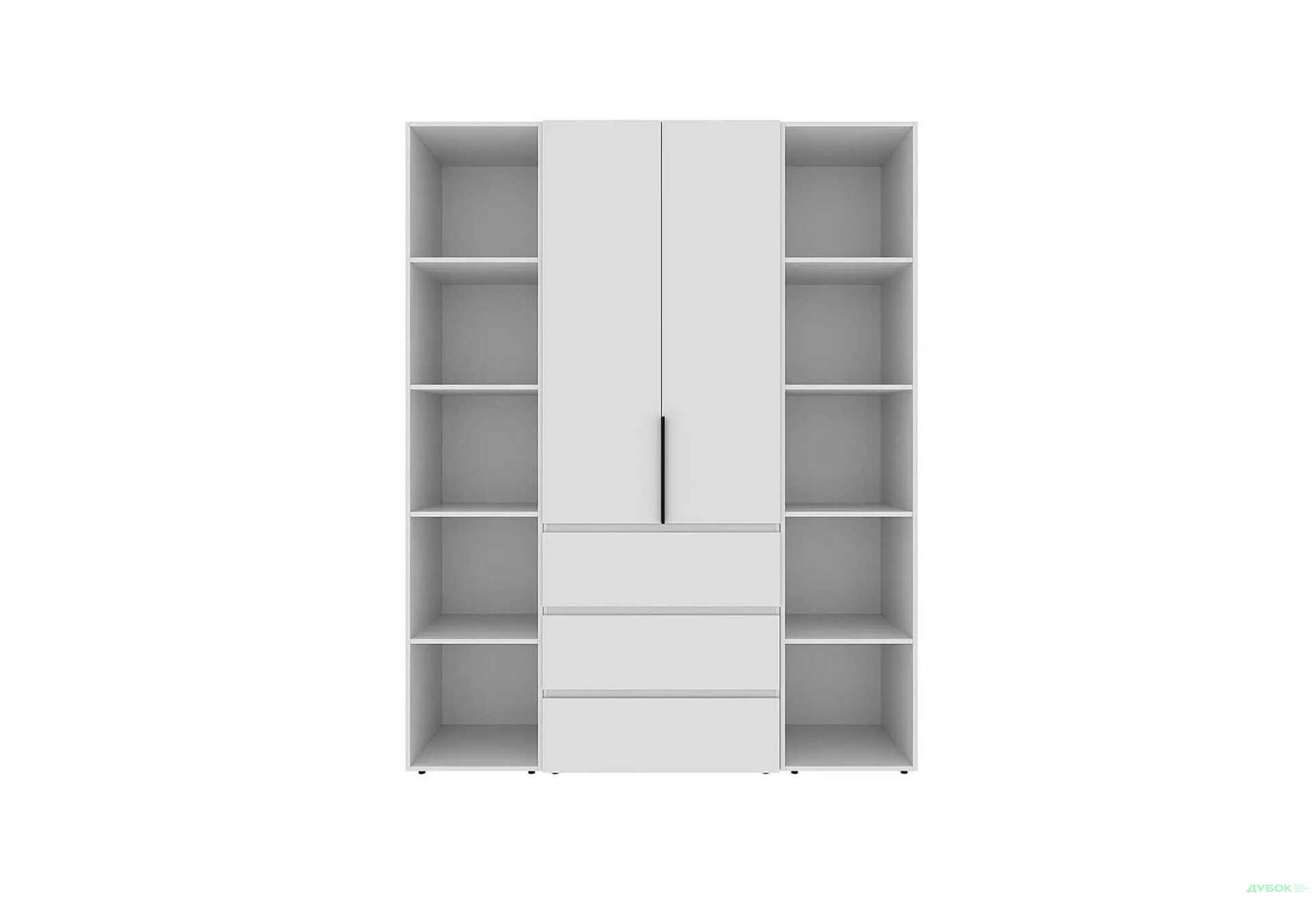 Изображение 4 - Шкаф Art In Head Light / Лайт 2-дверный с 3 ящиками и стеллажами 160 см, белый бриллиант