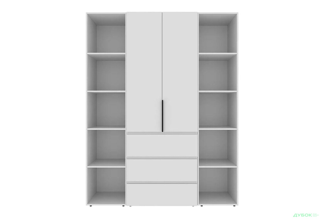 Изображение 4 - Шкаф Art In Head Light / Лайт 2-дверный с 3 ящиками и стеллажами 160 см, белый бриллиант