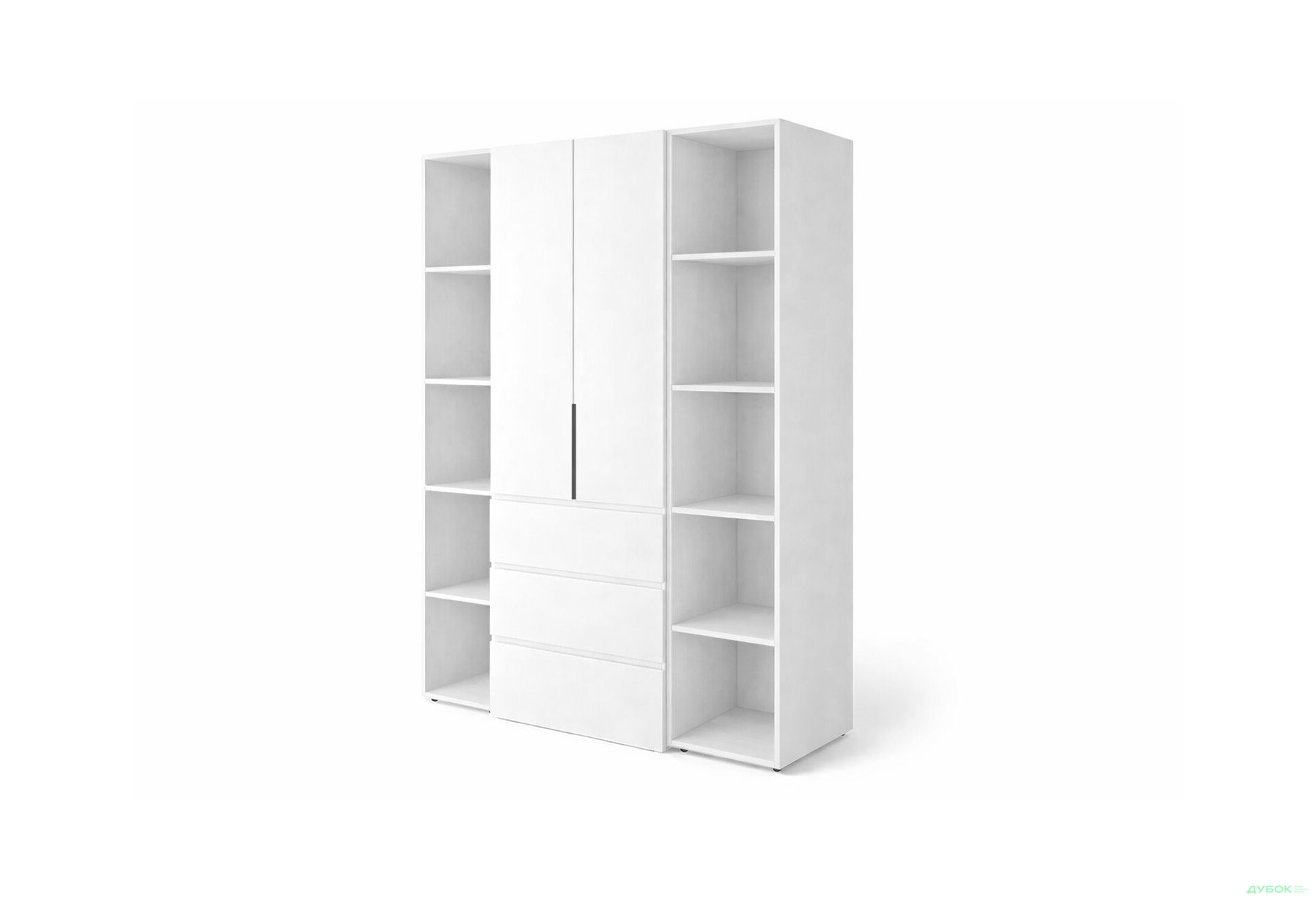 Изображение 1 - Шкаф Art In Head Light / Лайт 2-дверный с 3 ящиками и стеллажами 160 см, белый бриллиант