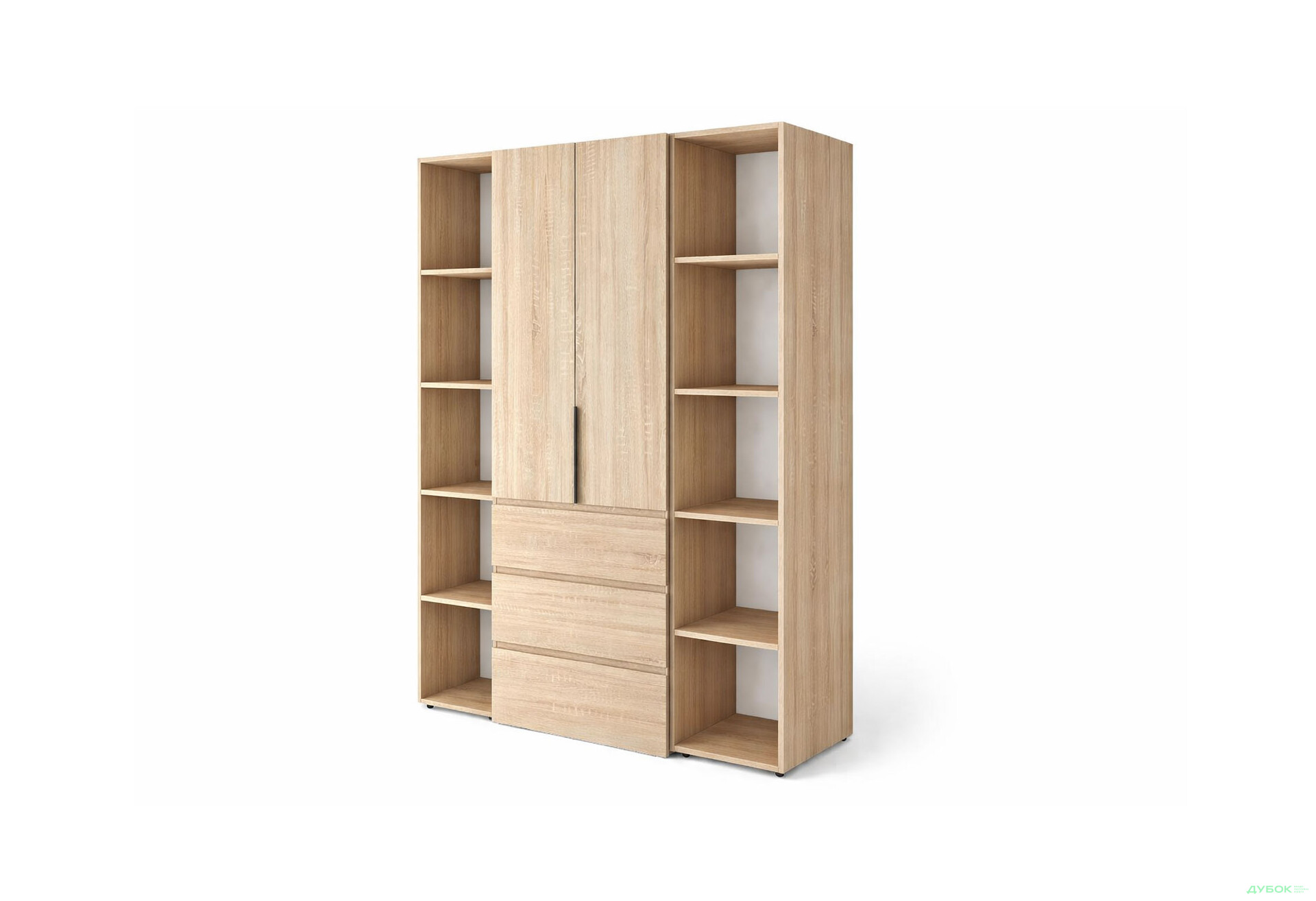 Изображение 1 - Шкаф Art In Head Light / Лайт 2-дверный с 3 ящиками и стеллажами 160 см, дуб сонома