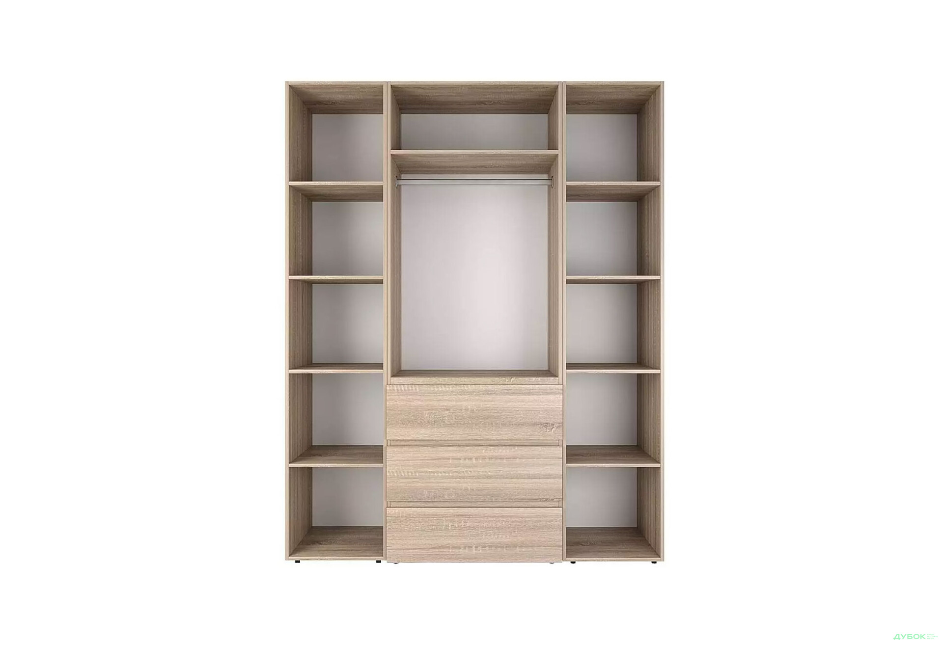 Изображение 6 - Шкаф Art In Head Light / Лайт 2-дверный с 3 ящиками и стеллажами 160 см, дуб сонома