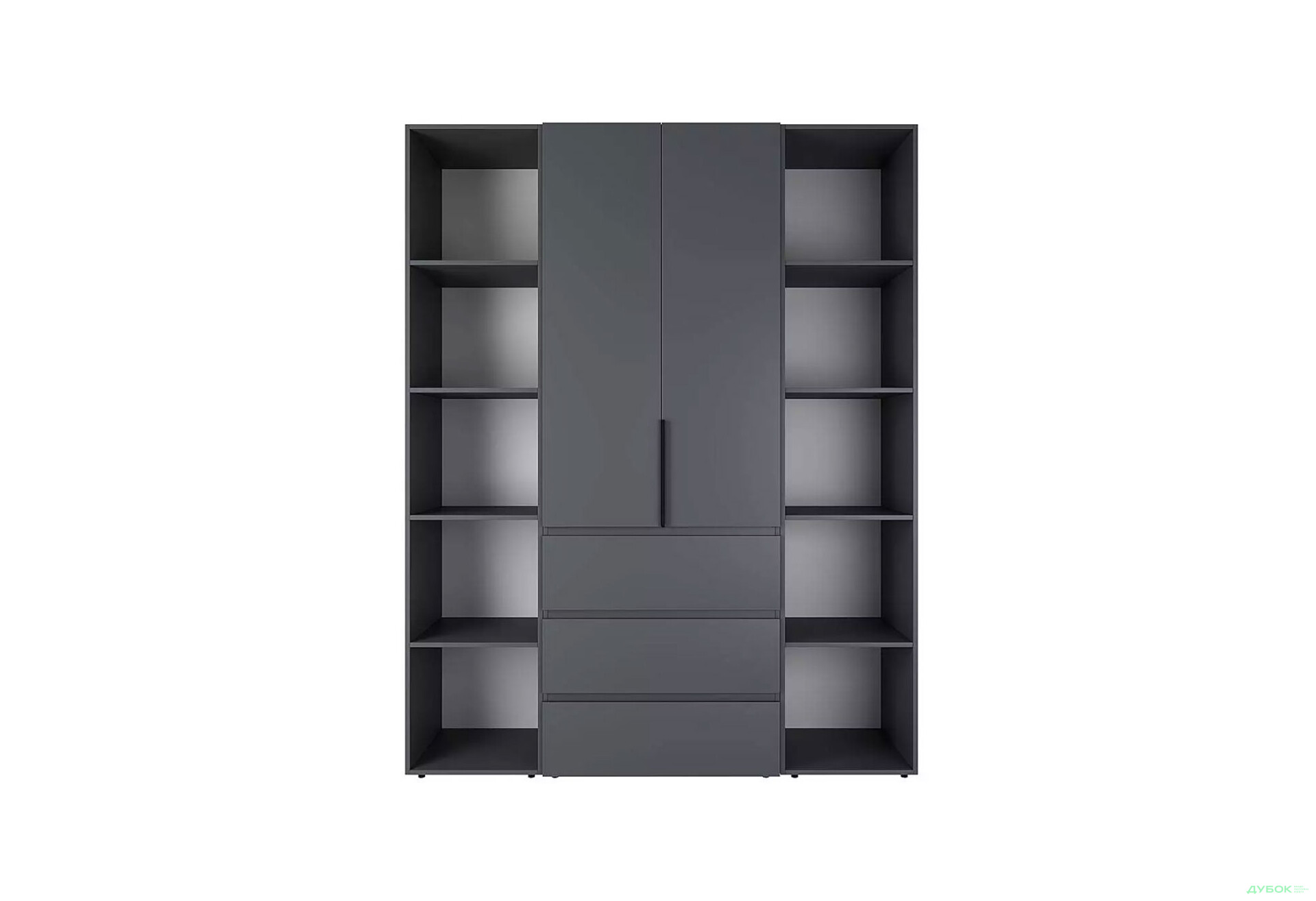 Зображення 4 - Шафа Art In Head Light / Лайт 2-дверна з 3 шухлядами та стелажами 160 см, графіт