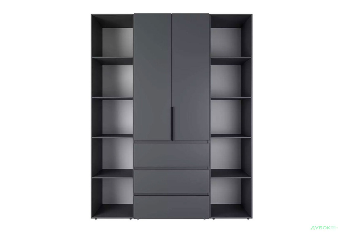 Зображення 4 - Шафа Art In Head Light / Лайт 2-дверна з 3 шухлядами та стелажами 160 см, графіт