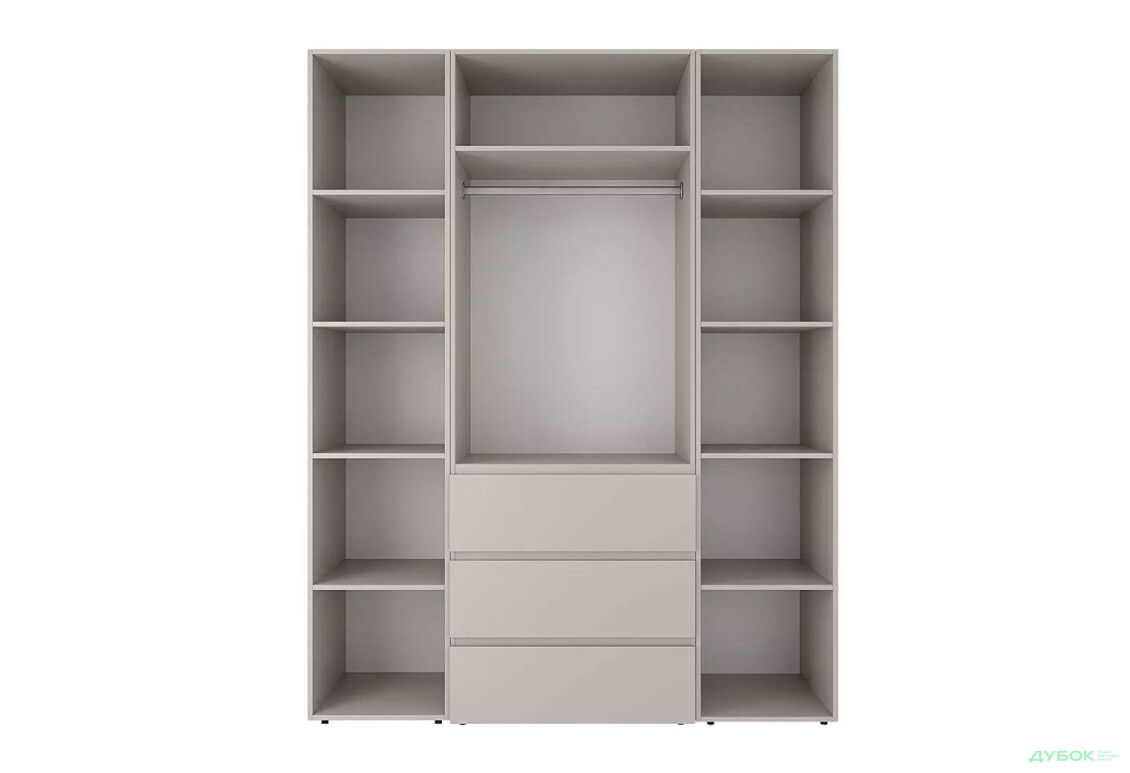 Изображение 5 - Шкаф Art In Head Light / Лайт 2-дверный с 3 ящиками и стеллажами 160 см, кашемир