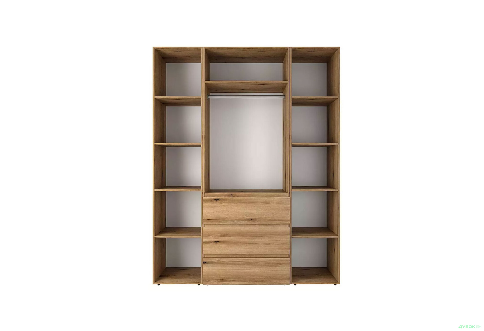 Изображение 5 - Шкаф Art In Head Light / Лайт 2-дверный с 3 ящиками и стеллажами 160 см, дуб эвок