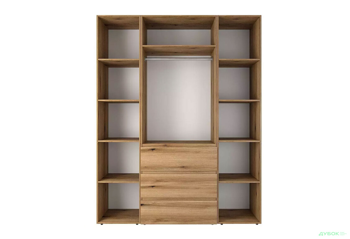 Изображение 5 - Шкаф Art In Head Light / Лайт 2-дверный с 3 ящиками и стеллажами 160 см, дуб эвок