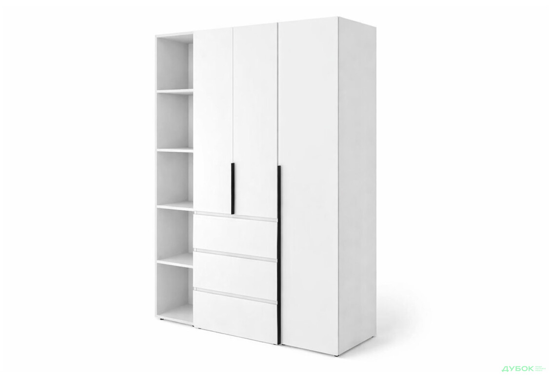 Зображення 4 - Шафа Art In Head Light / Лайт 3-дверна з 3 шухлядами та стелажем 160 см, білий діамант