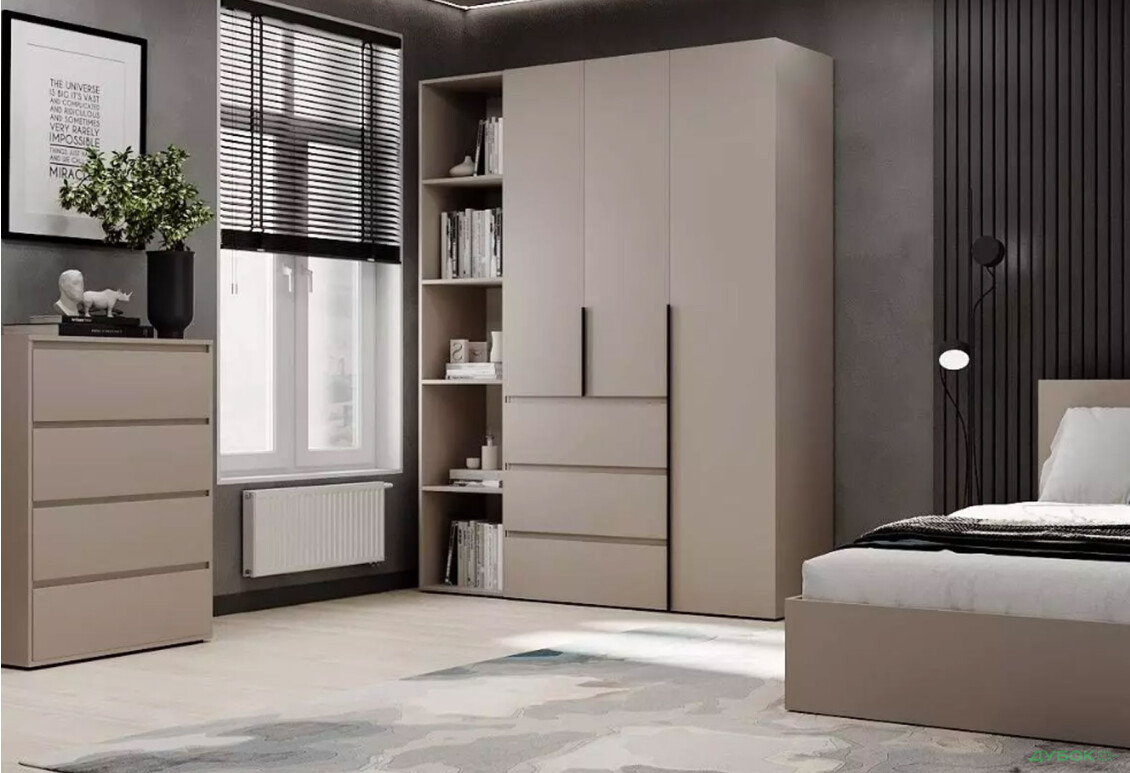 Изображение 2 - Шкаф Art In Head Light / Лайт 3-дверный с 3 ящиками и стеллажом 160 см, кашемир