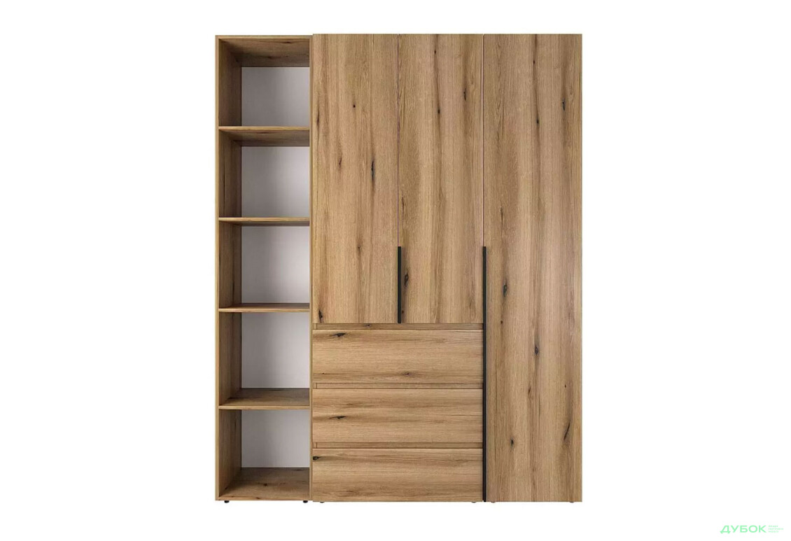 Изображение 4 - Шкаф Art In Head Light / Лайт 3-дверный с 3 ящиками и стеллажом 160 см, дуб эвок