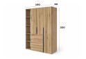 Изображение 6 - Шкаф Art In Head Light / Лайт 3-дверный с 3 ящиками и стеллажом 160 см, дуб эвок