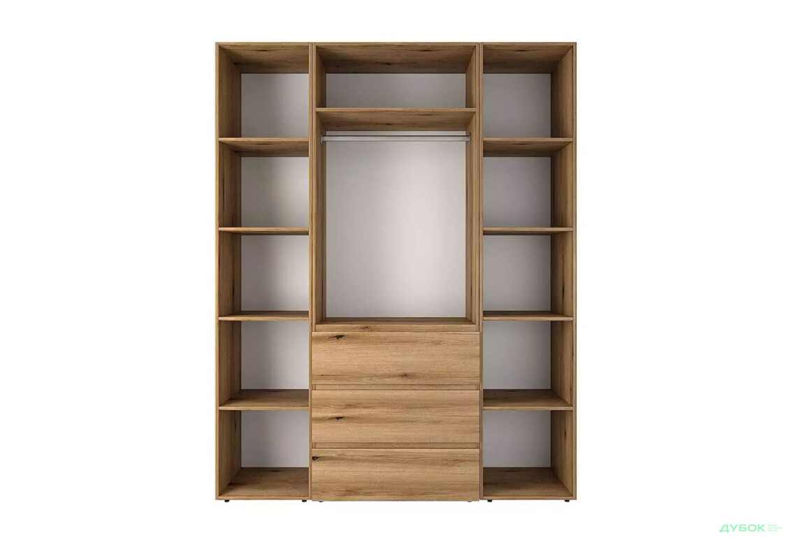 Изображение 5 - Шкаф Art In Head Light / Лайт 3-дверный с 3 ящиками и стеллажом 160 см, дуб эвок
