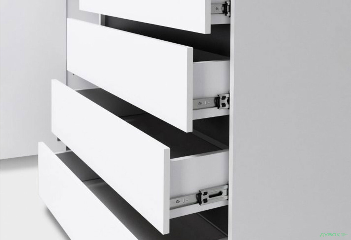 Изображение 7 - Комод МироМарк Дуо с дверкой и 4 ящиками 135 см белый супермат, антрацит