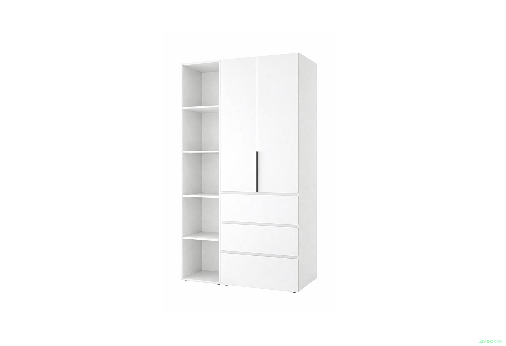 Зображення 1 - Шафа Art In Head Light / Лайт 2-дверна з 3 шухлядами та стелажем 120 см, білий діамант