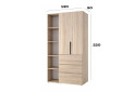 Изображение 6 - Шкаф Art In Head Light / Лайт 2-дверный с 3 ящиками и стеллажом 120 см, дуб сонома
