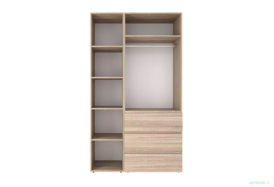 Изображение 5 - Шкаф Art In Head Light / Лайт 2-дверный с 3 ящиками и стеллажом 120 см, дуб сонома