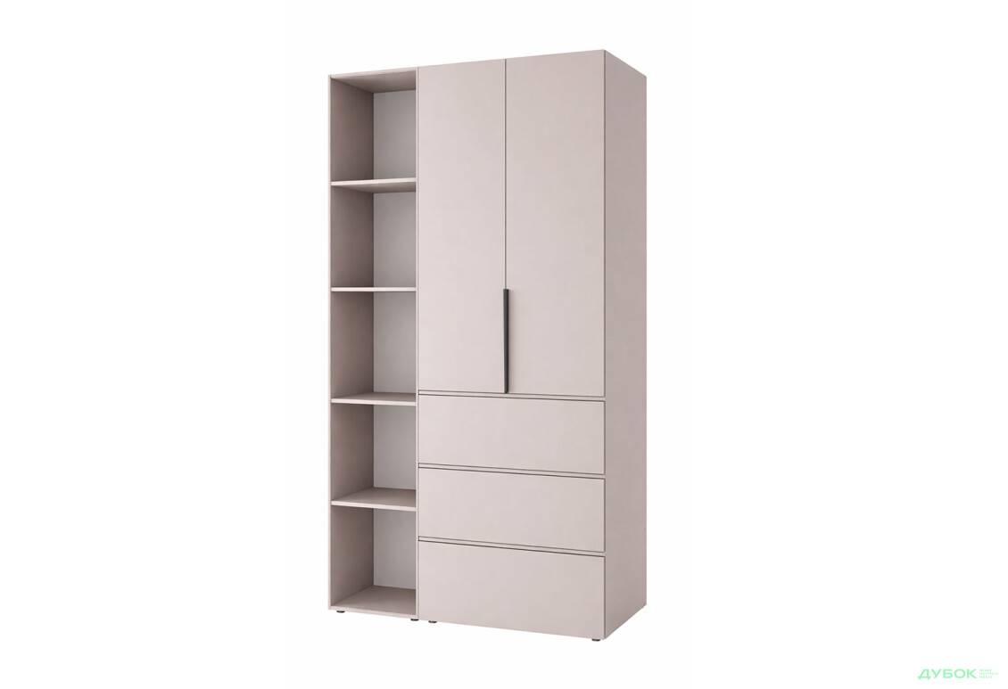 Шафа Art In Head Light / Лайт 2-дверна з 3 шухлядами та стелажем 120 см, кашемір