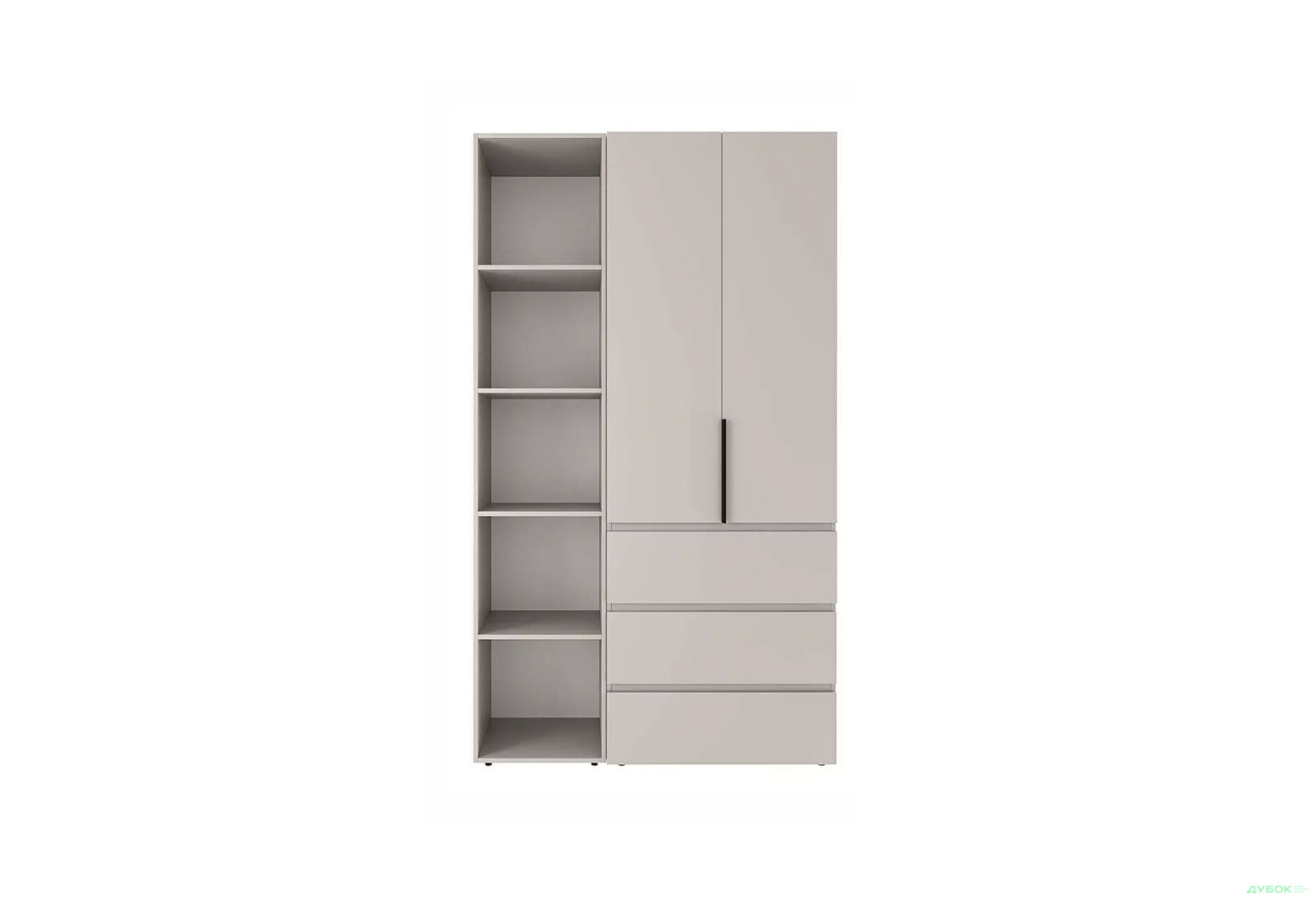 Зображення 4 - Шафа Art In Head Light / Лайт 2-дверна з 3 шухлядами та стелажем 120 см, кашемір