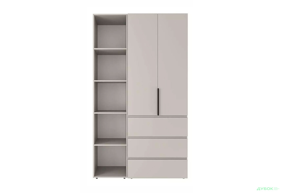 Зображення 4 - Шафа Art In Head Light / Лайт 2-дверна з 3 шухлядами та стелажем 120 см, кашемір