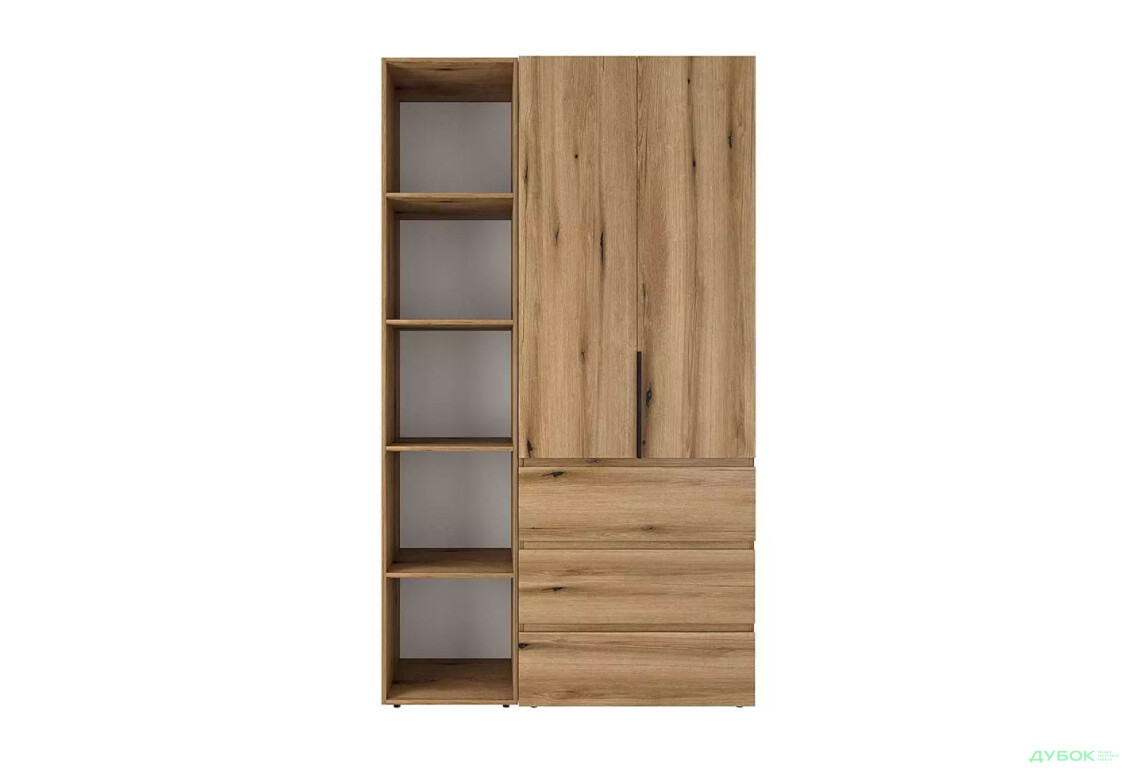 Зображення 5 - Шафа Art In Head Light / Лайт 2-дверна з 3 шухлядами та стелажем 120 см, дуб евок
