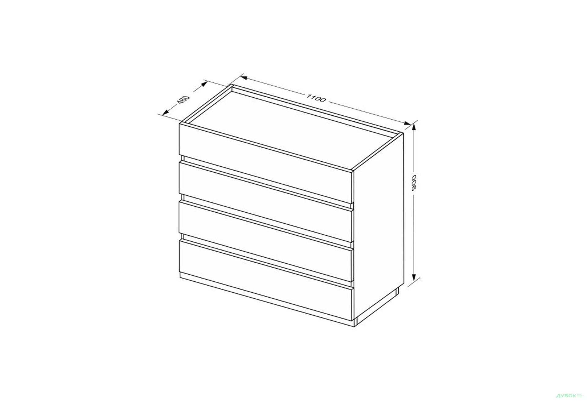 Изображение 7 - Комод МироМарк Дуо с 4 ящиками 110 см белый супермат, антрацит