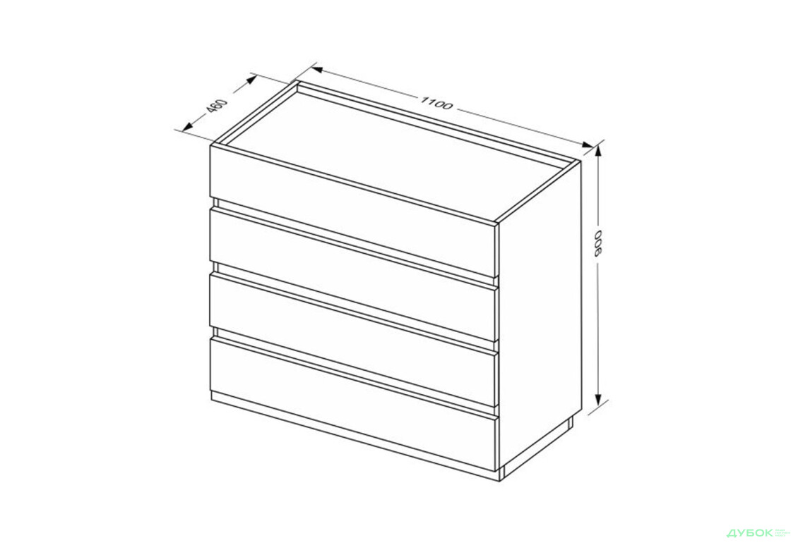 Изображение 7 - Комод МироМарк Дуо с 4 ящиками 110 см белый супермат, антрацит