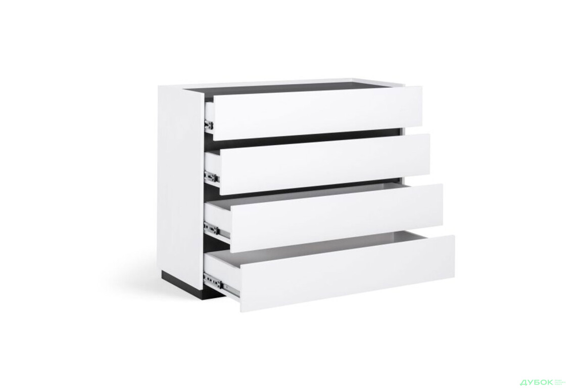 Изображение 3 - Комод МироМарк Дуо с 4 ящиками 110 см белый супермат, антрацит