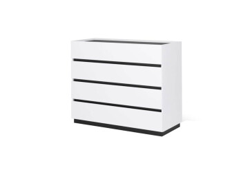Комод МироМарк Дуо с 4 ящиками 110 см белый супермат, антрацит