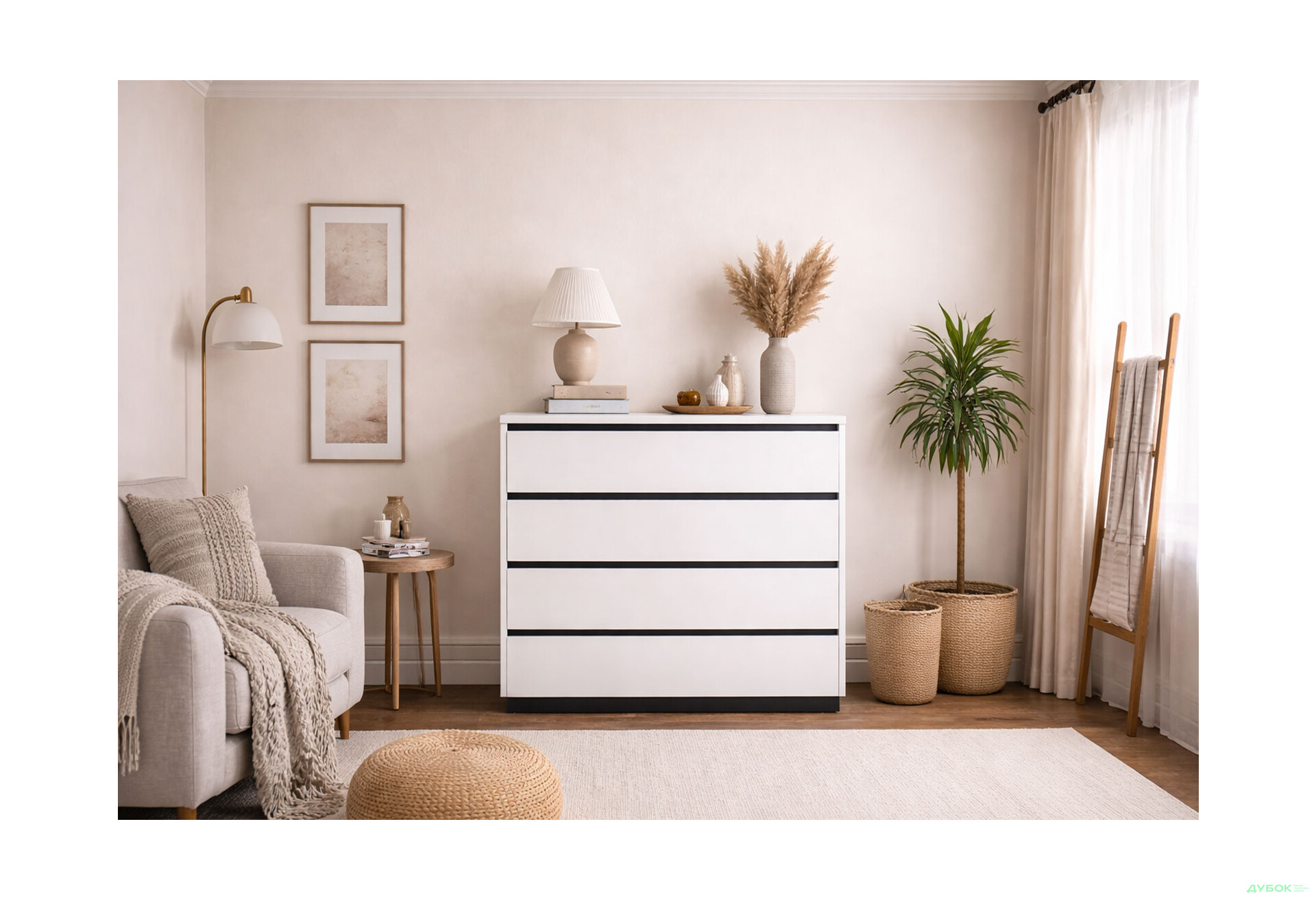 Изображение 2 - Комод МироМарк Дуо с 4 ящиками 110 см белый супермат, антрацит