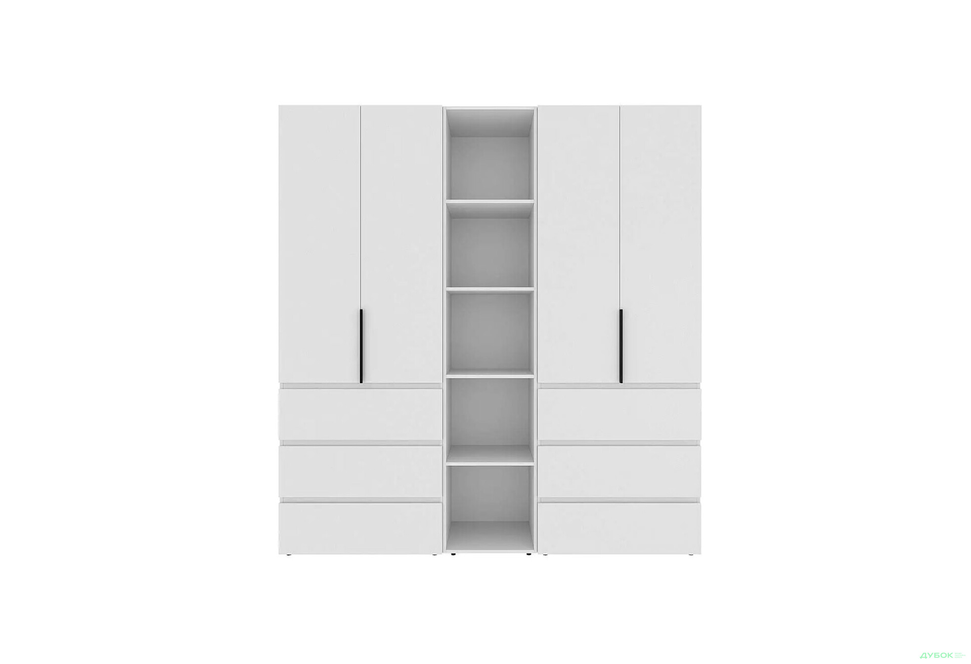 Зображення 4 - Шафа Art In Head Light / Лайт 4-дверна з 6 шухлядами та стелажем 180 см, білий діамант