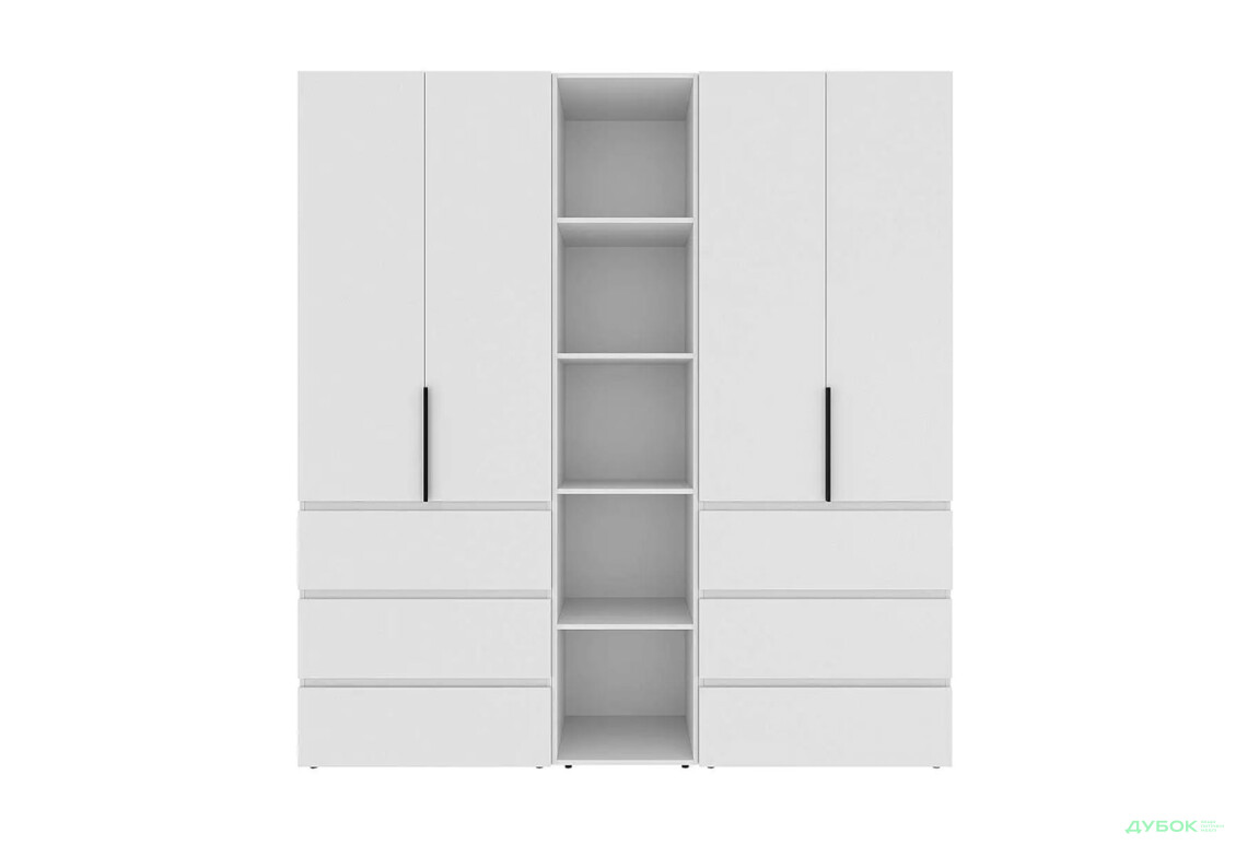 Зображення 4 - Шафа Art In Head Light / Лайт 4-дверна з 6 шухлядами та стелажем 180 см, білий діамант