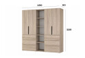 Зображення 6 - Шафа Art In Head Light / Лайт 4-дверна з 6 шухлядами та стелажем 180 см, дуб сонома