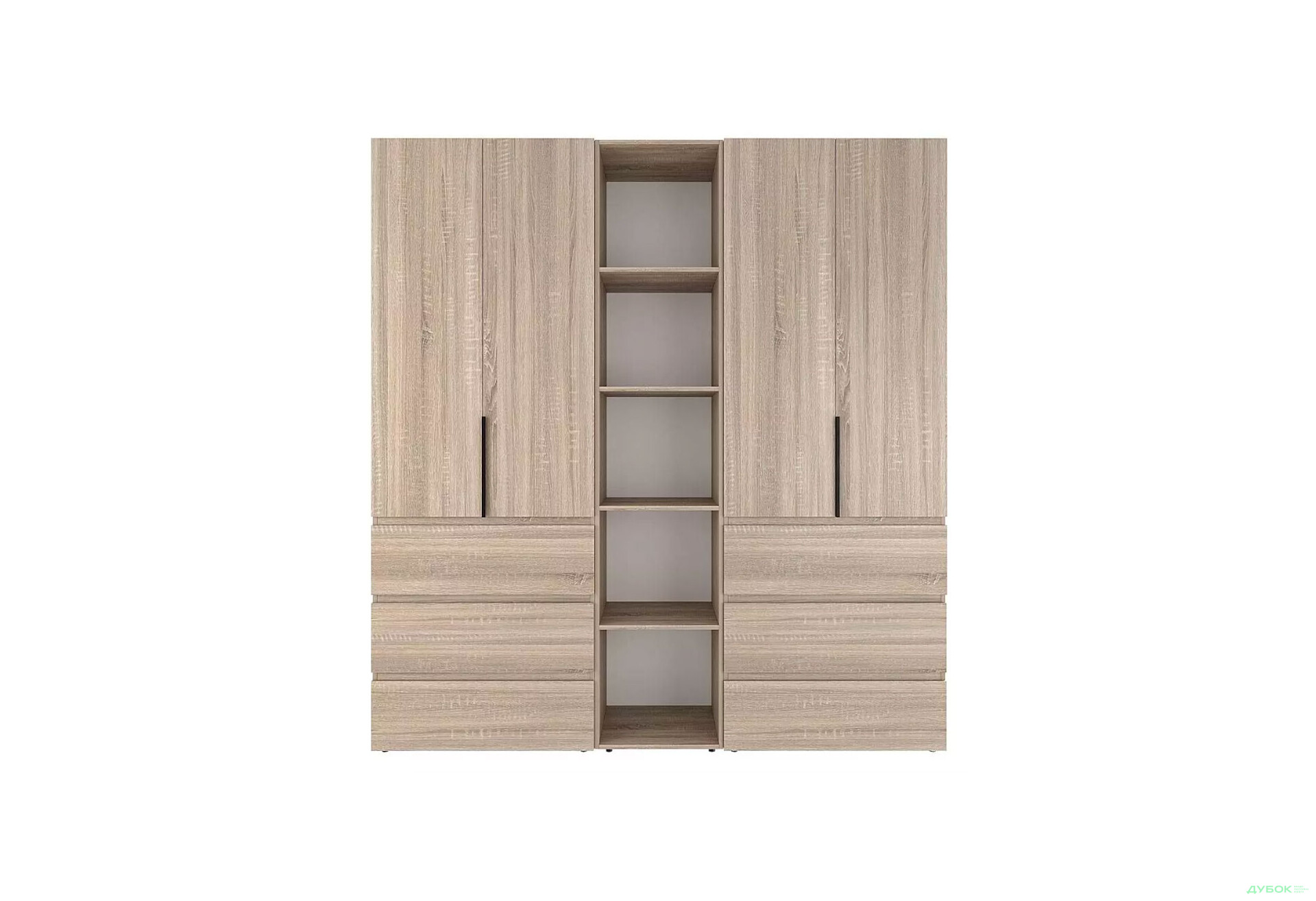 Зображення 4 - Шафа Art In Head Light / Лайт 4-дверна з 6 шухлядами та стелажем 180 см, дуб сонома