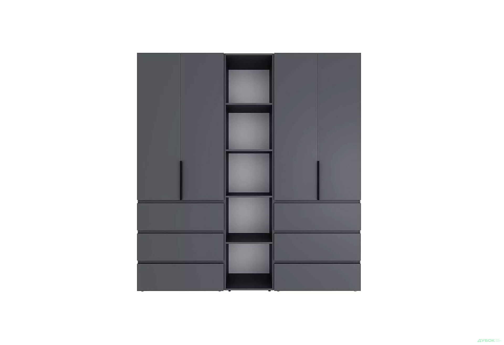 Зображення 4 - Шафа Art In Head Light / Лайт 4-дверна з 6 шухлядами та стелажем 180 см, графіт