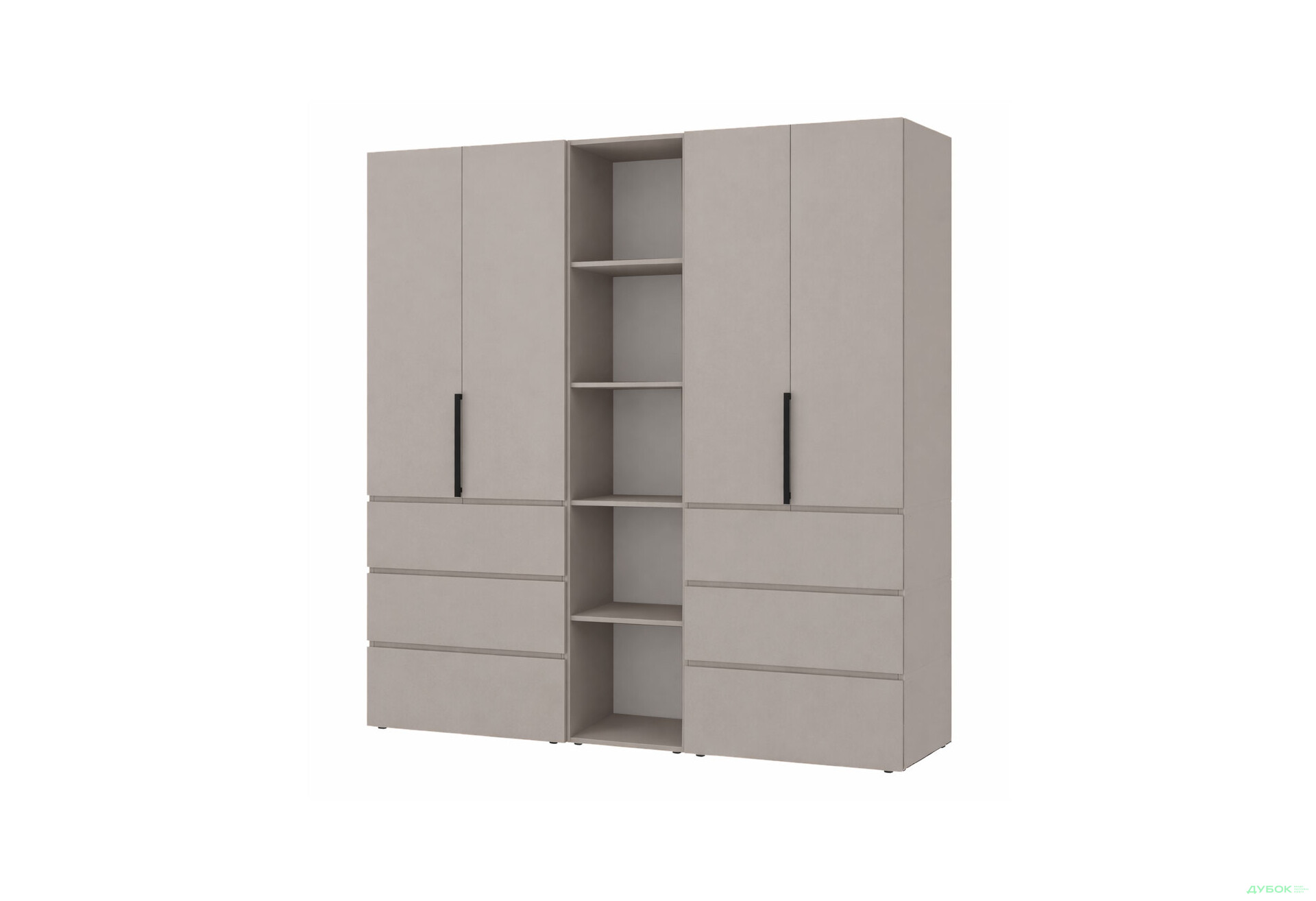 Зображення 1 - Шафа Art In Head Light / Лайт 4-дверна з 6 шухлядами та стелажем 180 см, кашемір