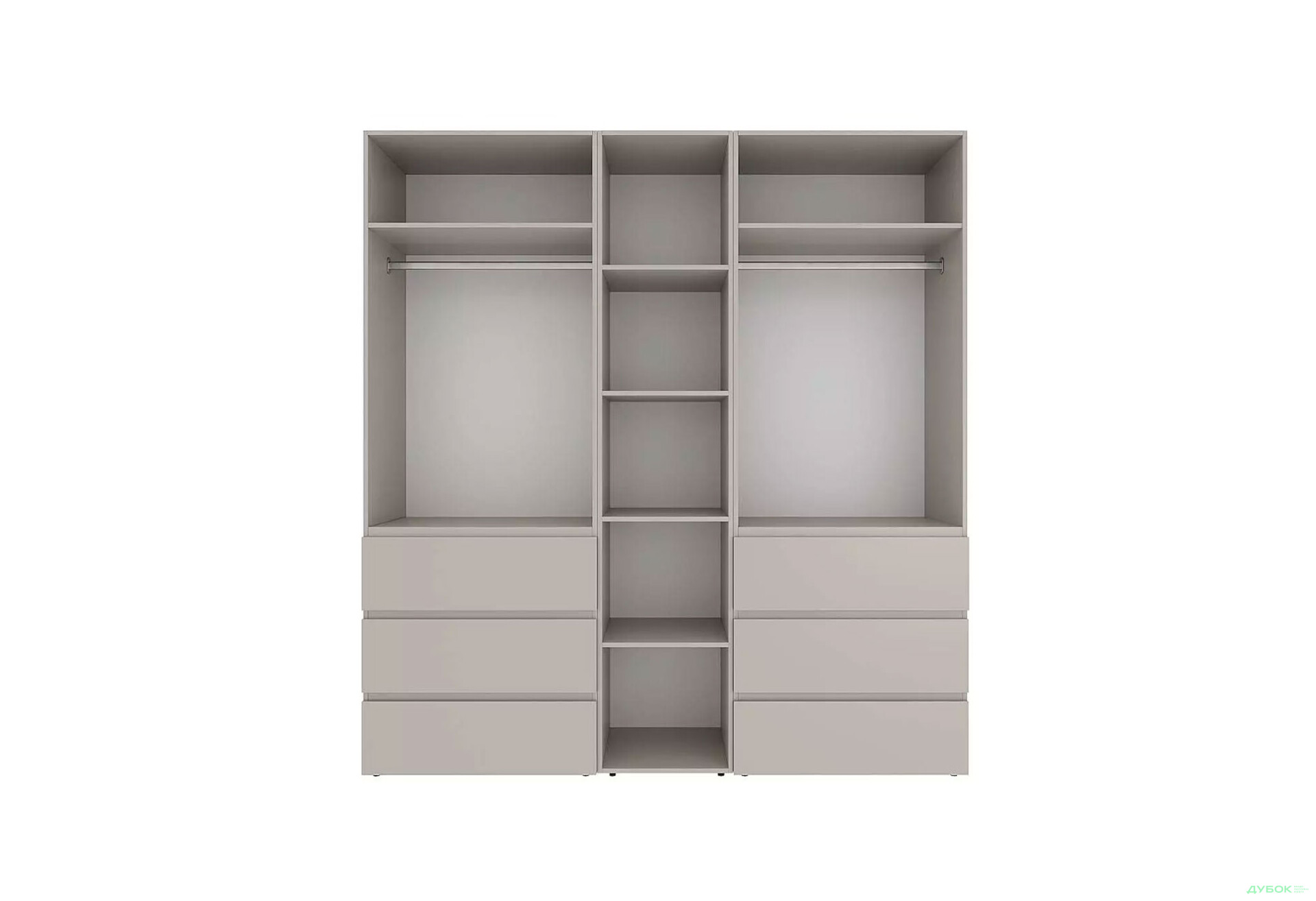 Зображення 5 - Шафа Art In Head Light / Лайт 4-дверна з 6 шухлядами та стелажем 180 см, кашемір