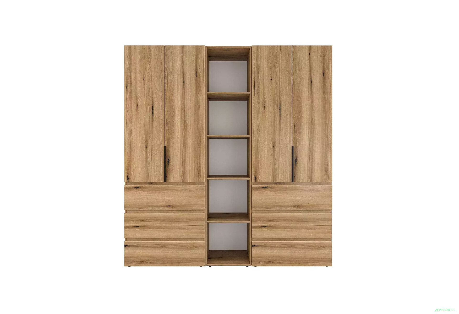 Зображення 4 - Шафа Art In Head Light / Лайт 4-дверна з 6 шухлядами та стелажем 180 см, дуб евок