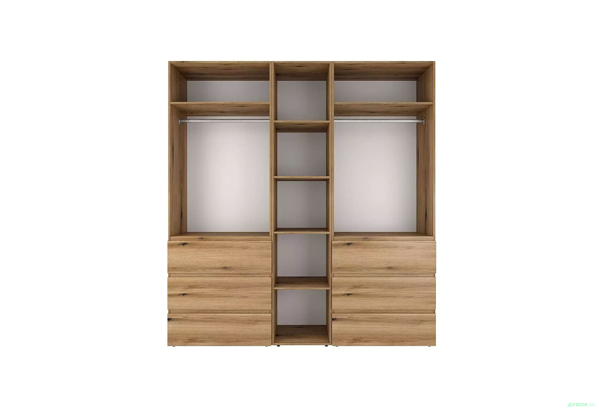 Зображення 5 - Шафа Art In Head Light / Лайт 4-дверна з 6 шухлядами та стелажем 180 см, дуб евок