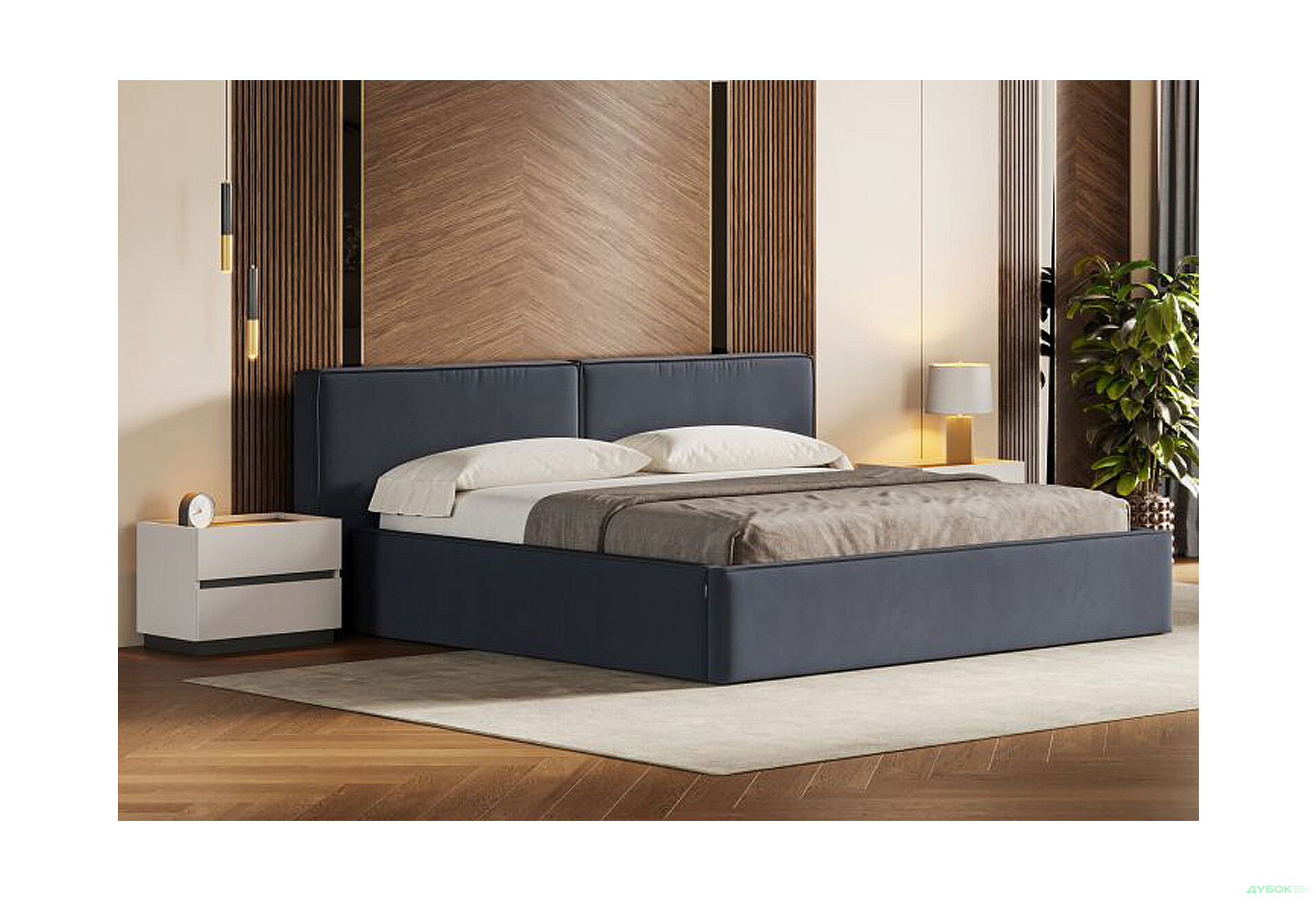 Изображение 2 - Кровать-подиум МироМрак Дуо 160х200 см подъемная с каркасом, графит