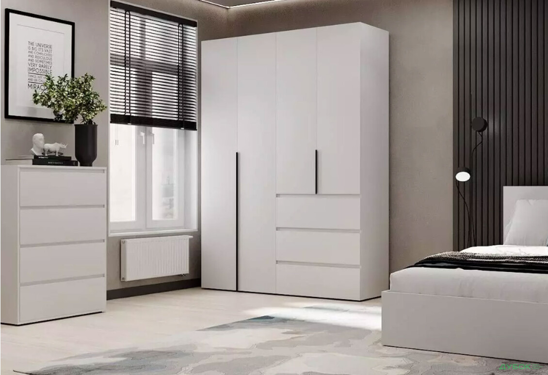 Зображення 2 - Шафа Art In Head Light / Лайт 4-дверна з 3 шухлядами 160 см, білий діамант