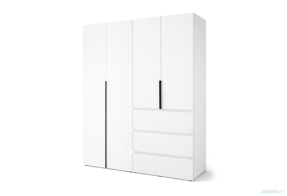 Шафа Art In Head Light / Лайт 4-дверна з 3 шухлядами 160 см, білий діамант