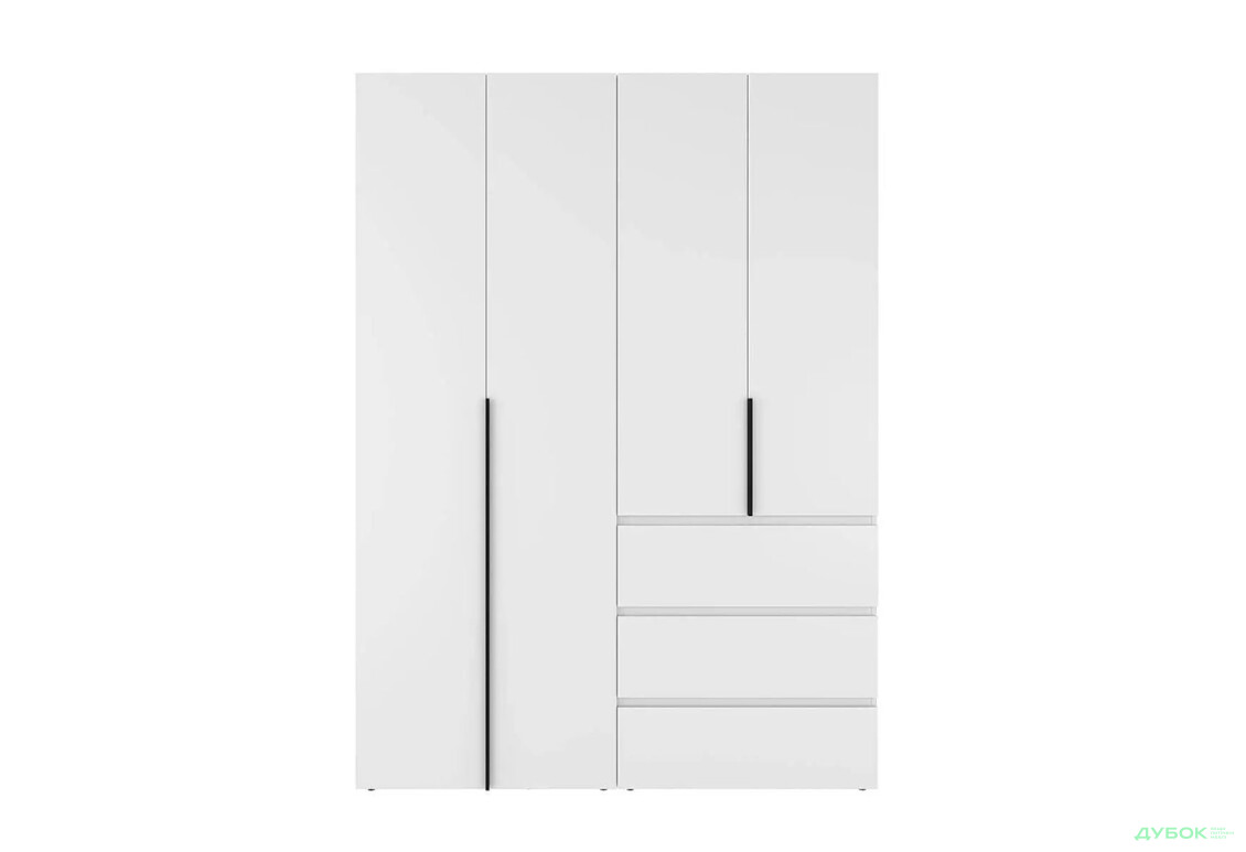 Зображення 4 - Шафа Art In Head Light / Лайт 4-дверна з 3 шухлядами 160 см, білий діамант