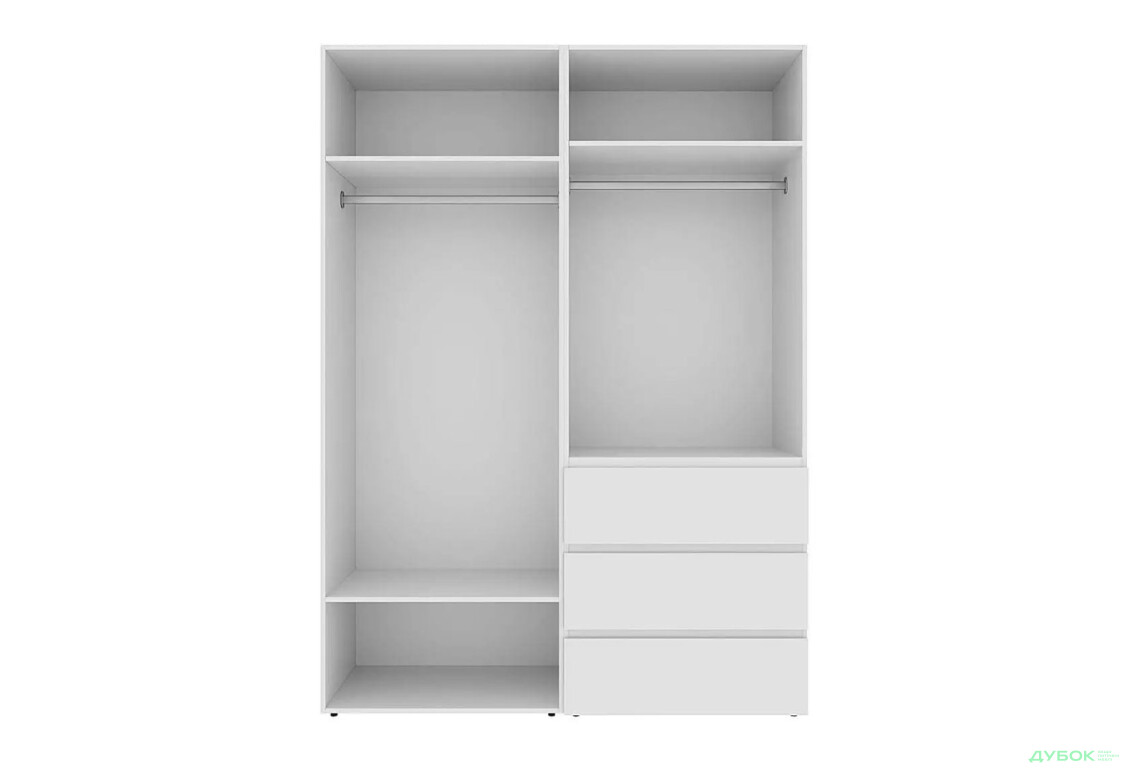 Зображення 6 - Шафа Art In Head Light / Лайт 4-дверна з 3 шухлядами 160 см, білий діамант