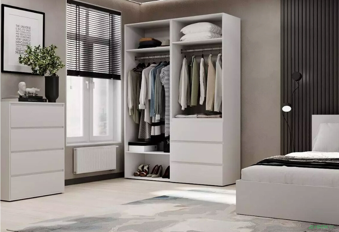 Зображення 3 - Шафа Art In Head Light / Лайт 4-дверна з 3 шухлядами 160 см, білий діамант