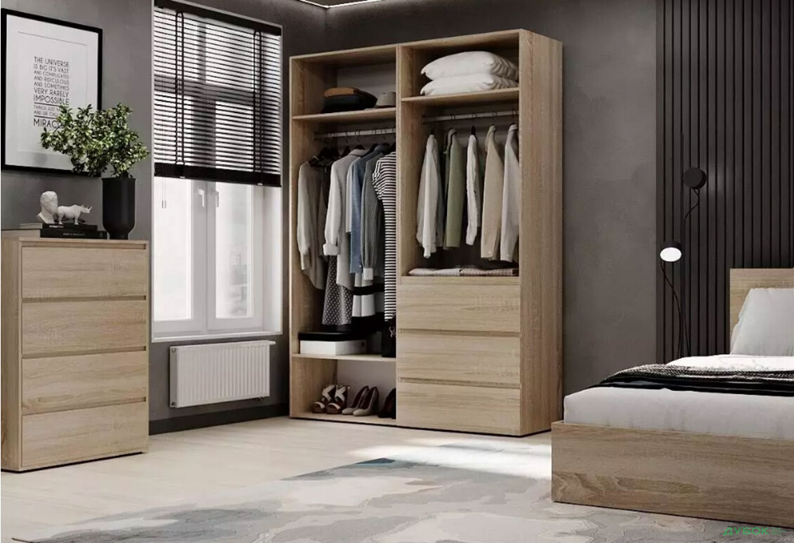 Зображення 3 - Шафа Art In Head Light / Лайт 4-дверна з 3 шухлядами 160 см, дуб сонома