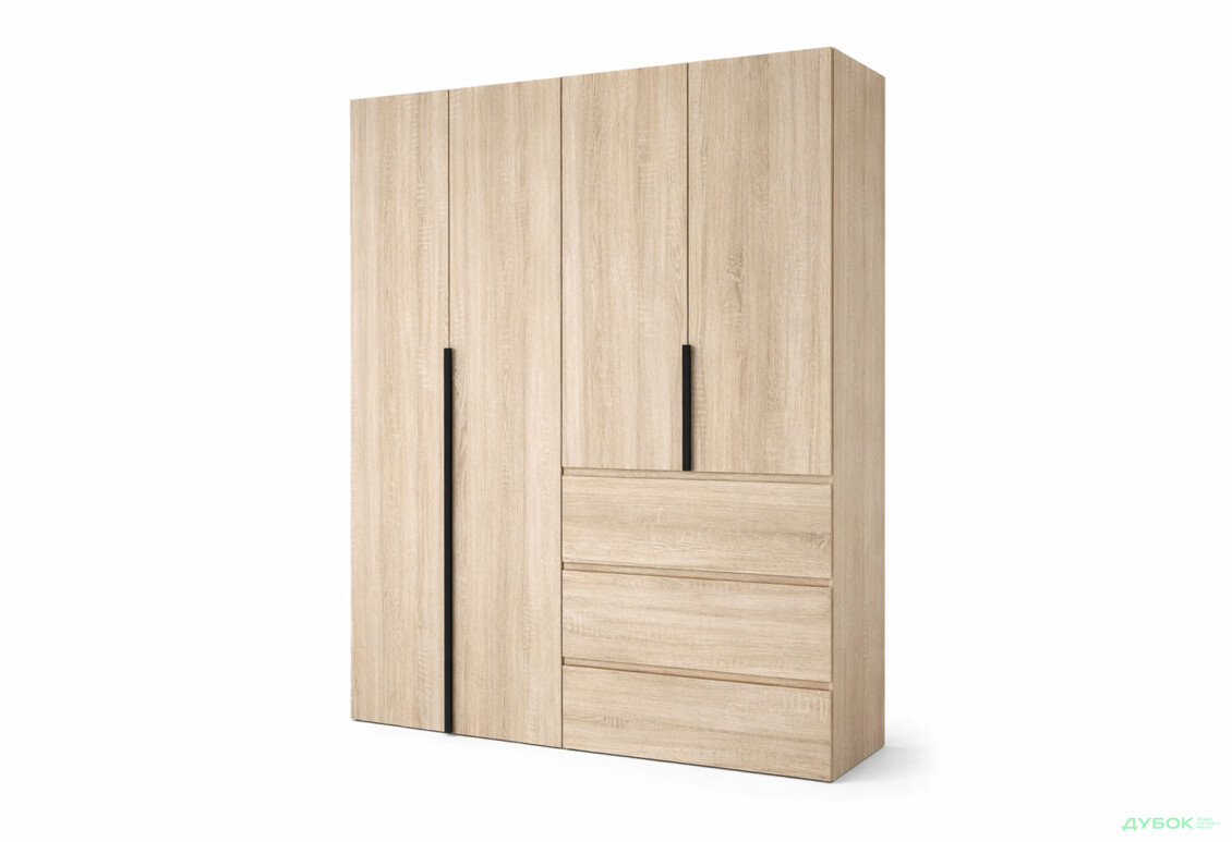 Шафа Art In Head Light / Лайт 4-дверна з 3 шухлядами 160 см, дуб сонома
