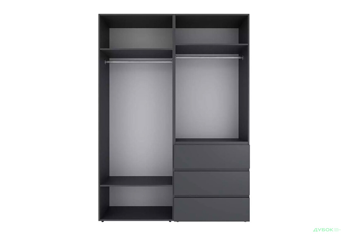 Зображення 5 - Шафа Art In Head Light / Лайт 4-дверна з 3 шухлядами 160 см, графіт