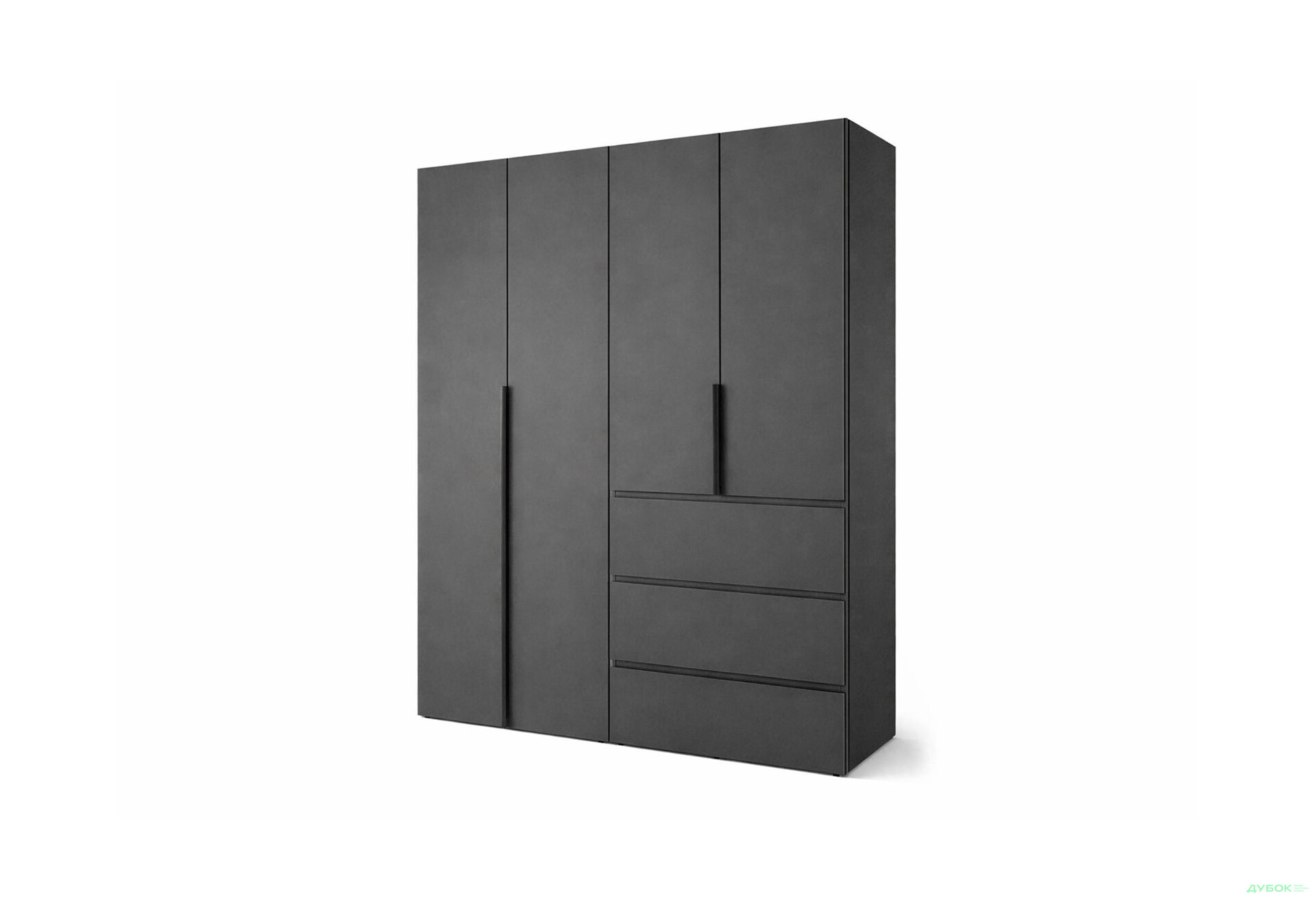 Зображення 1 - Шафа Art In Head Light / Лайт 4-дверна з 3 шухлядами 160 см, графіт
