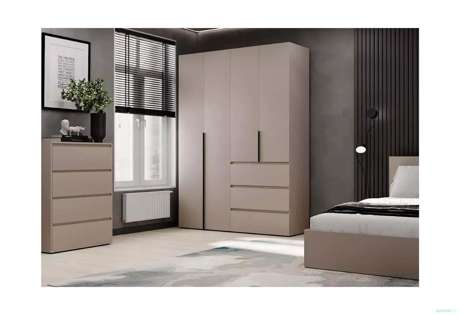 Изображение 2 - Шкаф Art In Head Light / Лайт 4-дверный с 3 ящиками 160 см, кашемир