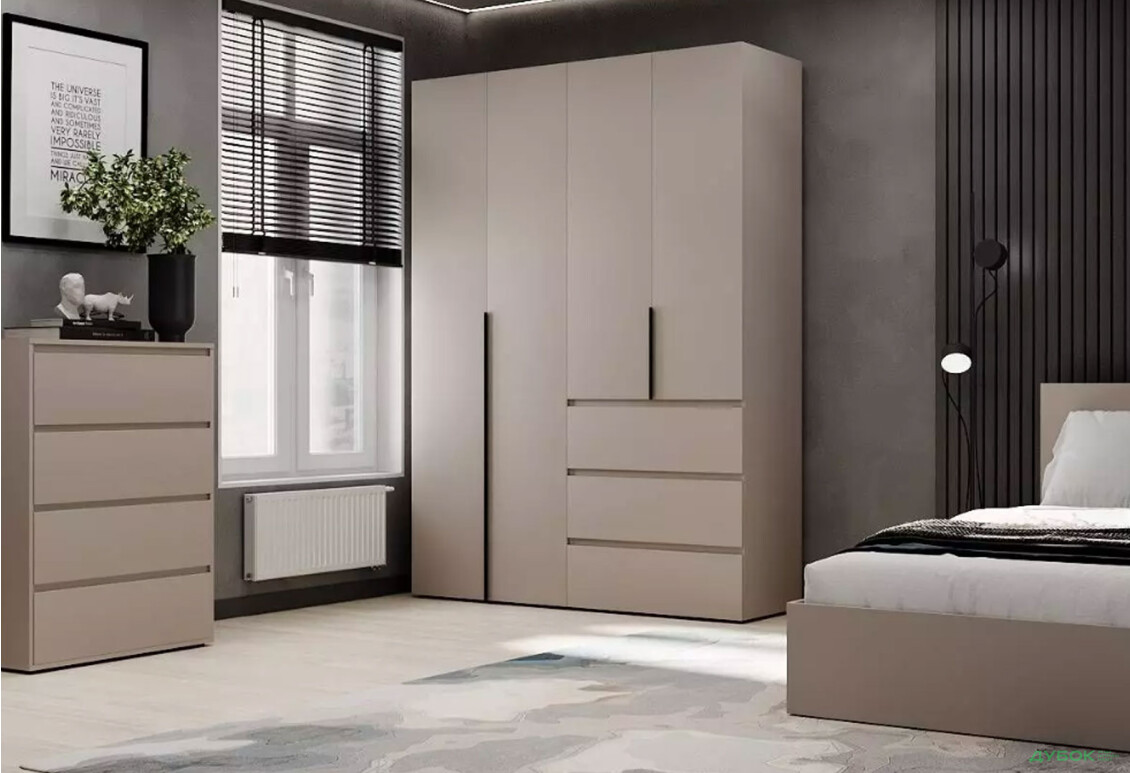 Изображение 2 - Шкаф Art In Head Light / Лайт 4-дверный с 3 ящиками 160 см, кашемир