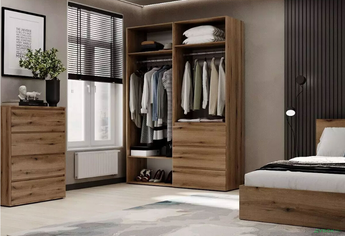 Зображення 3 - Шафа Art In Head Light / Лайт 4-дверна з 3 шухлядами 160 см, дуб евок